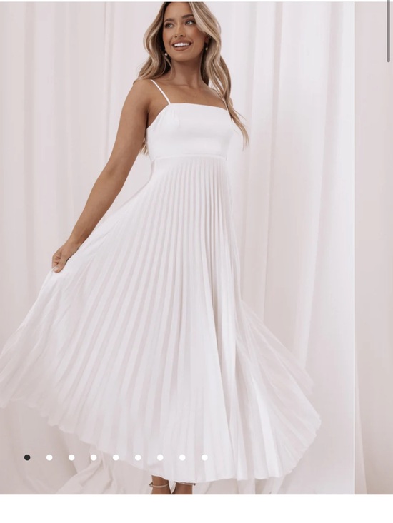 Petal & Pup Dresses & Skirts - Petal & Pup White Pleated Spaghetti-Strap Maxi Dress